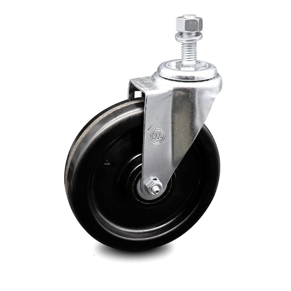 6 Inch Phenolic Wheel Swivel 12mm Threaded Stem Caster